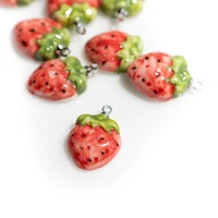 155pcs hand made strawberry ceramic beads retro style jewelry fruit pendant jewelry part for necklace xn114