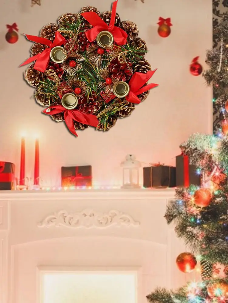 2020 Рождественские венки искусственный созданный вручную гирлянда на дверь