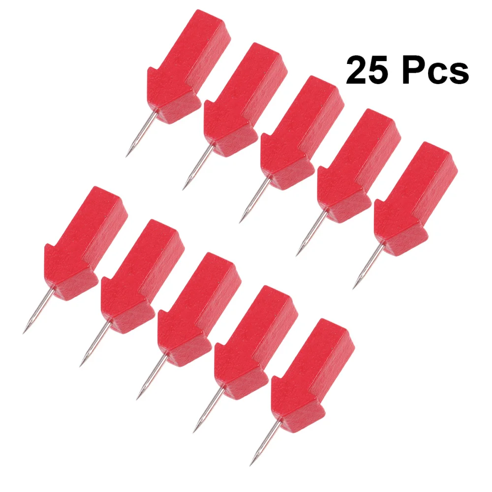 

25Pcs Creative Bedside Durable Drawing Board Wood Tables Decorative Thumbtack Cork Pushpin Broches Nails(Red)