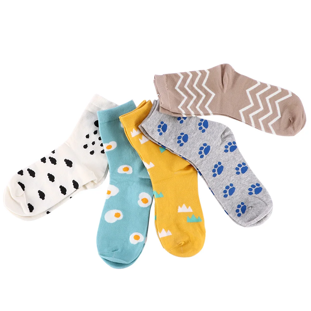 5 видов цветов Модные женские носки Сезон осень зима Теплые в полоску|Носки| |