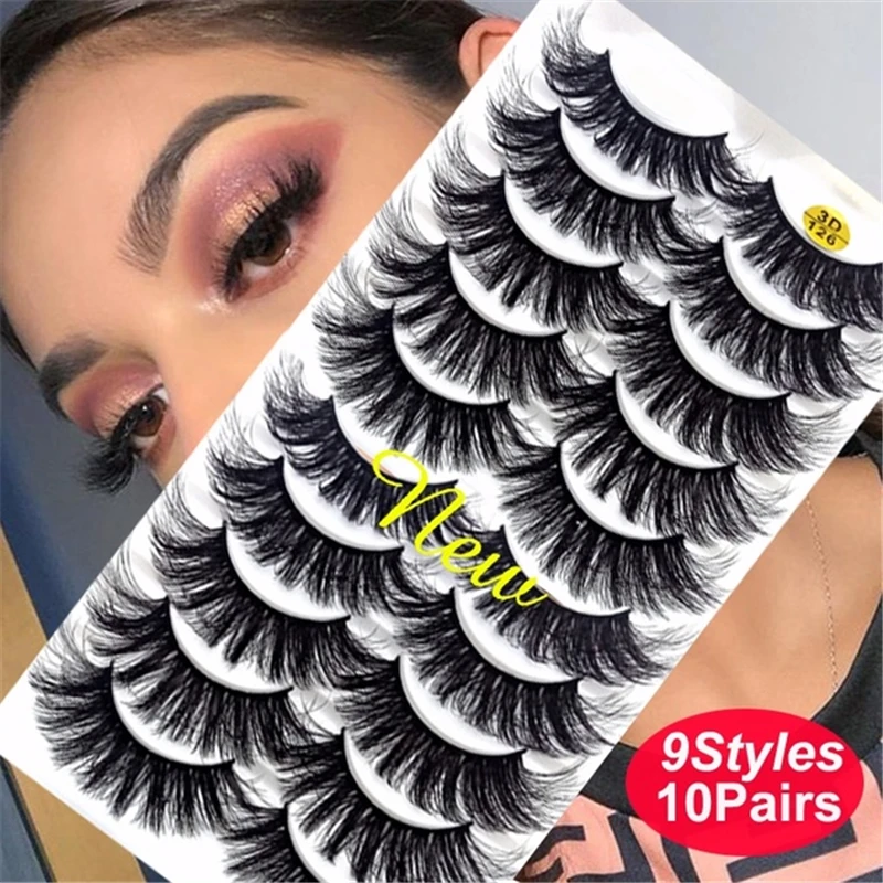 9 видов стилей 10 пар объемных ресниц толстые норковые ресницы натуральные