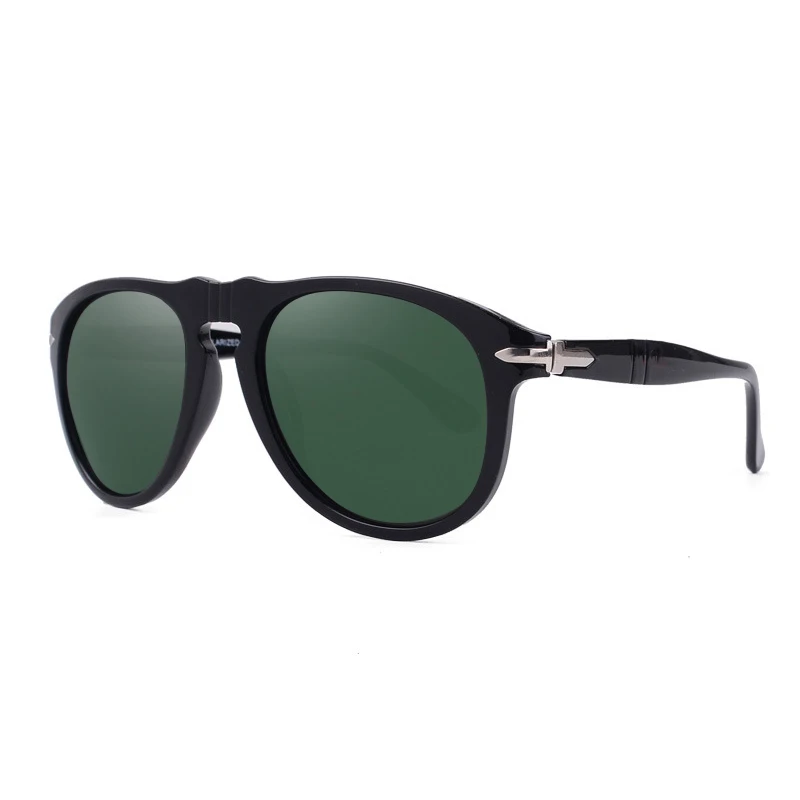 black dark green Роскошные брендовые дизайнерские поляризационные солнцезащитные очки в стиле пилота Стива Маккуина, мужские классические солнцезащитные очки для вождения UV400, Винтажные Солнцезащитные Очки - Цвет линз: black dark green