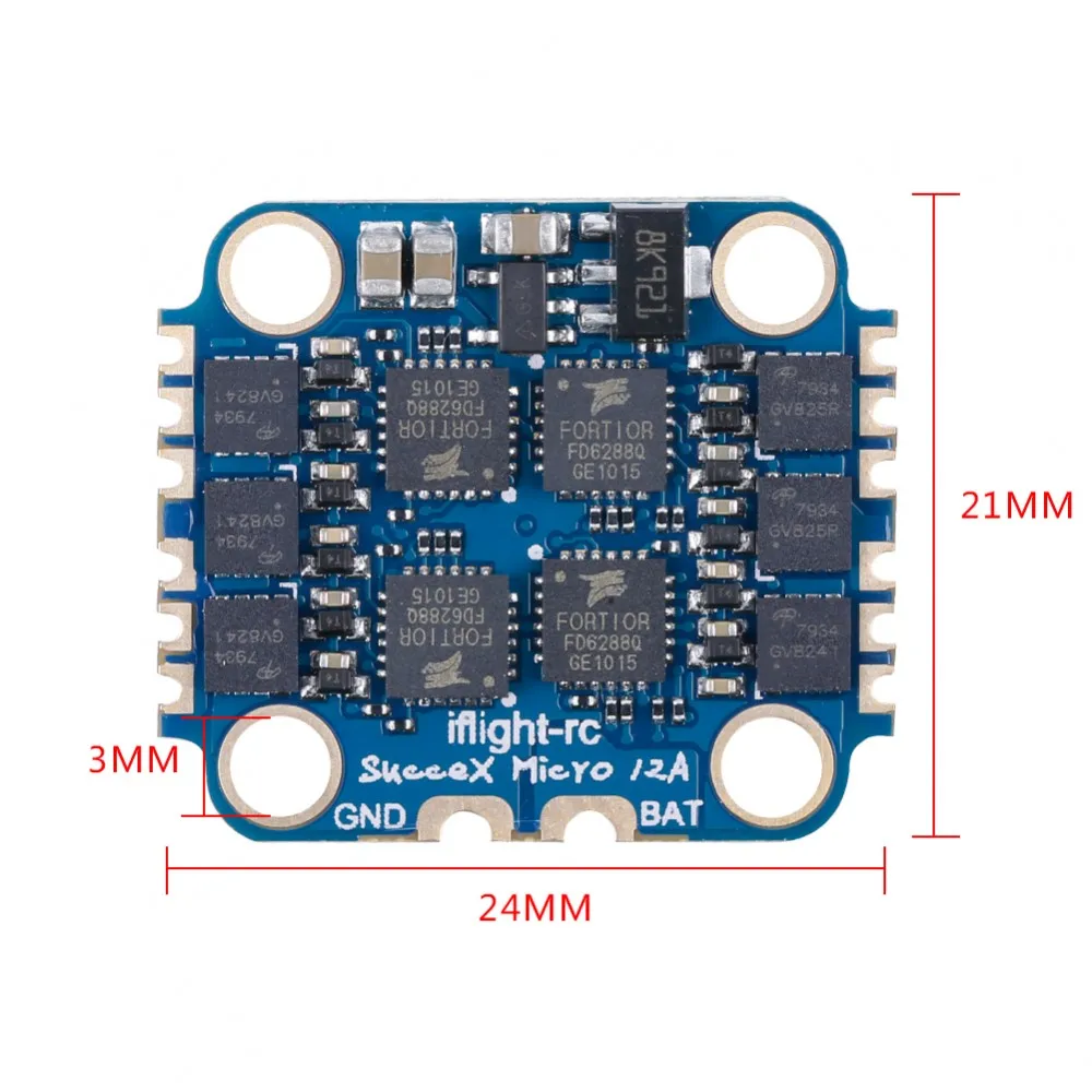 IFlight SucceX Micro 12A V1.2 2-4S 4-в-1 ESC Dshot600 M3 отверстие MCU BB21F16G входное напряжение LIPO