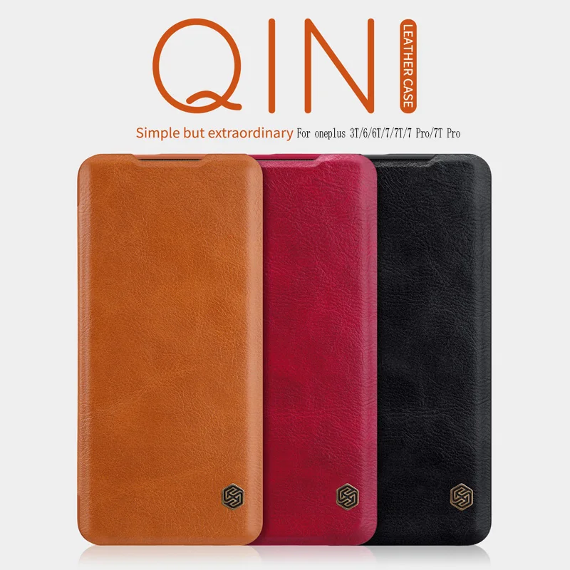 Для oneplus 7T Pro Чехол NILLKIN Qin кожаный чехол-книжка с откидной крышкой чехол для oneplus 7T oneplus 7/7pro/6/5 T/3t телефона из натуральной кожаный чехол с откидной крышкой