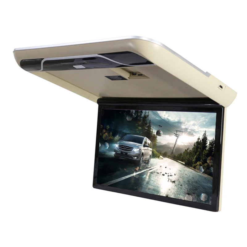 $152.20 Cheap 19 Inch MP5 Car Monitor HD IPS Screen Motorhome Ceiling TV Roof Mount Display 1080P Portable Multimedia Car Video Playes