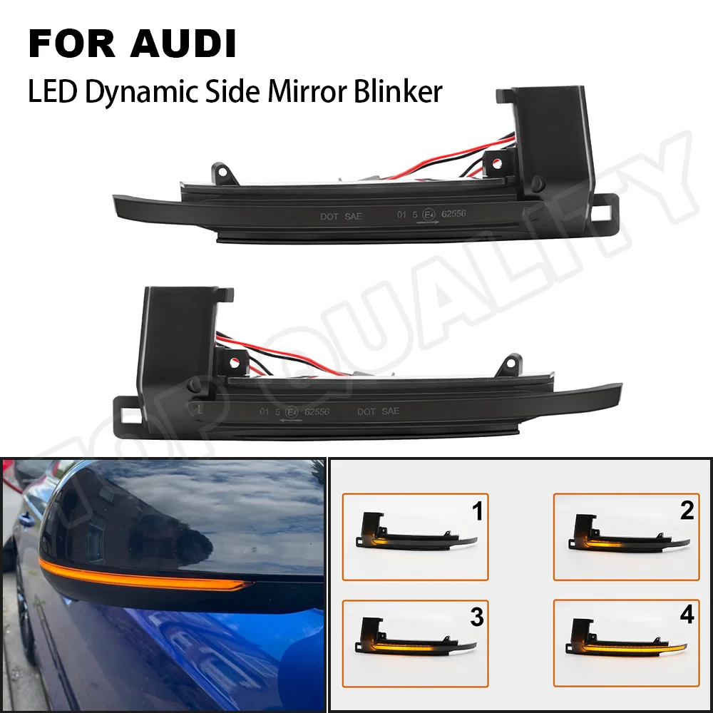 

Dynamic Side Mirror Blinker Arrow Flowing Light For Audi A3 8P A4 B8 A5 B8 A6 C6 A8 D3 Q3 LED Turn Signal Side Indicator Lamp