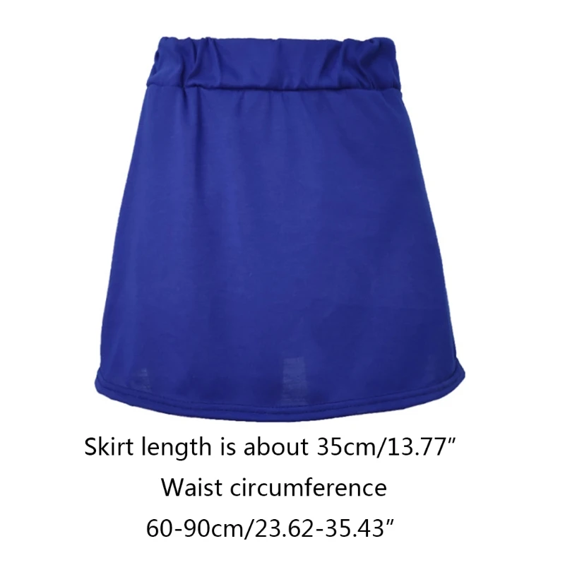 

Women Colorful Shirt Extender Mini Skirt Elastic High Waist Adjustable Layering Fake Top Lower Sweep Half-Length Split for