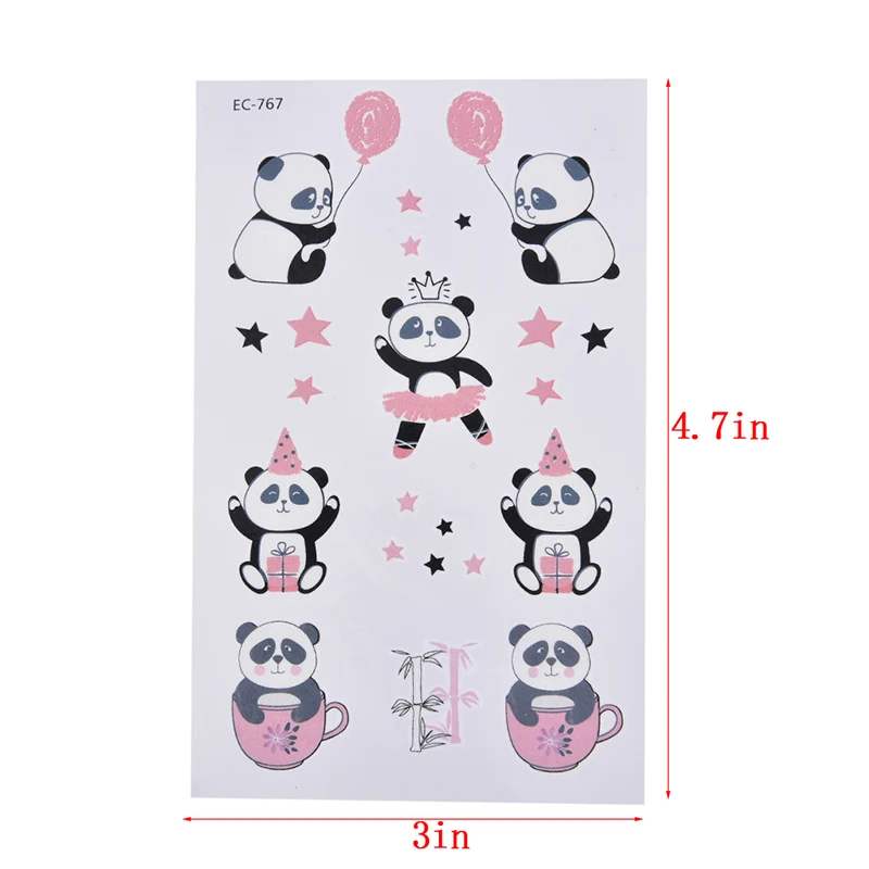 Водонепроницаемый временный стикер татуировки милый воздушный шарик панда