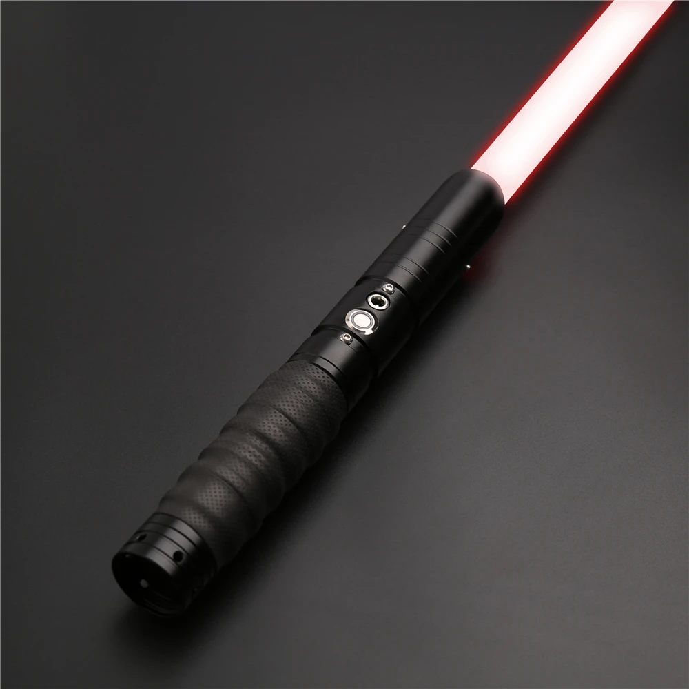 Sable de luz LED de 12 colores, empu&ntilde;adura de Metal pesado, X-TREX, ajuste de fuerza, 10 sondas, espada Blaster, regalo-0