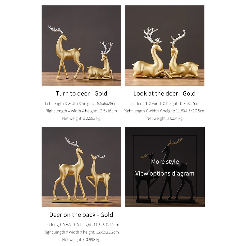 

Modern New Chinese Deer Decoration Light Luxury Office Desktop Decoration Living Room Home Decor Crafts Gifts Animal Sculpture