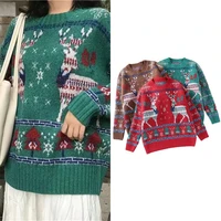 christmas jersey unisex sweater long sleeve reindeer print sweatshirt women crewneck winter sweater xmas knit pullov sweater new