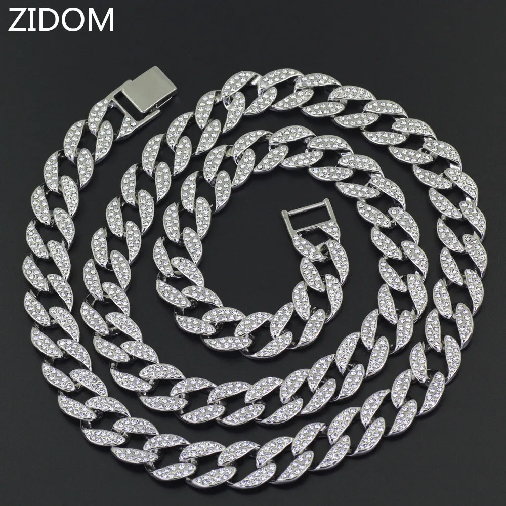 Мужская хип хоп Кубинский ожерелье высокого качества сверкающая кубинская цепь