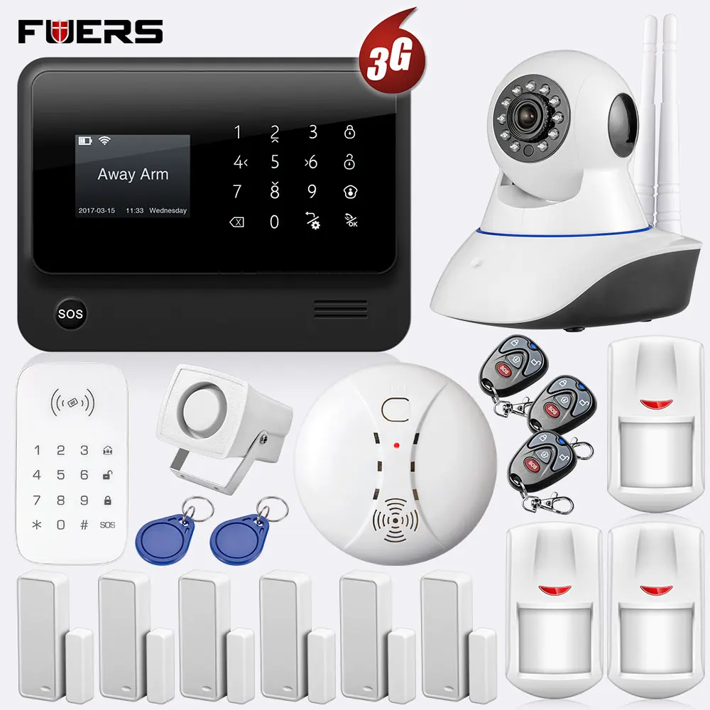 FUERS 2019 3GG90B 2 4G Беспроводная GSM wifi система охранной сигнализации домашняя с ip