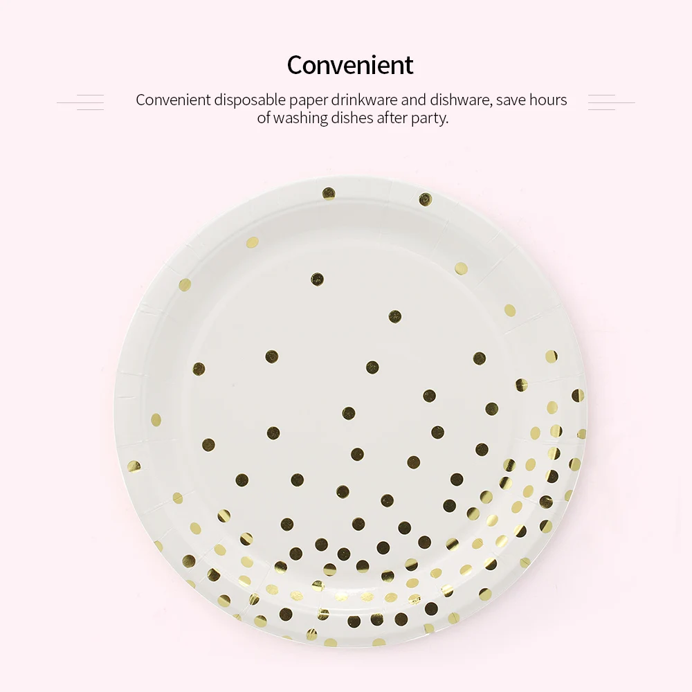 90 шт./компл. одноразовые и бумажные чашки посуда с золотыми круглыми тарелками в