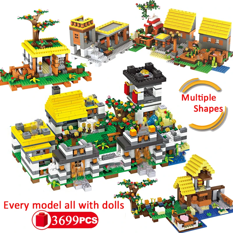 

5 Models Dream Village City Building Blocks Friends Diversification Castl Education Bricks With Arms Figures Toys For Children