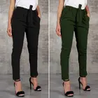 Женские длинные штаны ZANZEA для офиса, модные эластичные брюки с высокой талией и поясом, повседневные свободные однотонные уличные брюки 7, 2020