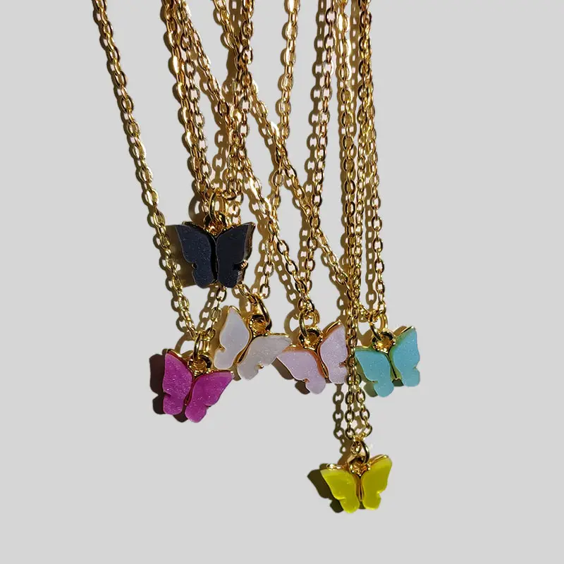 Ожерелье JJFOUCS с подвеской бабочкой в Корейском стиле для женщин ожерелья Чокеры