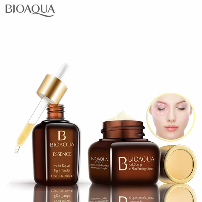 

2 шт./лот, набор для ухода за лицом BIOAQUA, увлажняющий крем для глаз + Увлажняющая восстанавливающая эссенция для лица, самый красивый набор для женщин, новинка