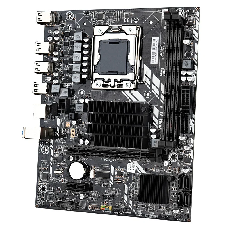 X58M 2 0 Компьютерная материнская плата 1366-контактный ЦП Xeon X5650 5670 поддерживает DDR3 ECC