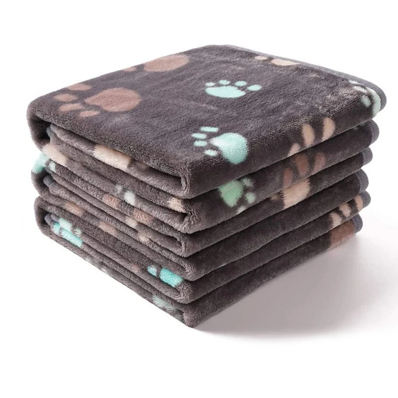 Мягкая и пушистая Одеяло для собак теплая фланелевая Флисовое одеяло животных на