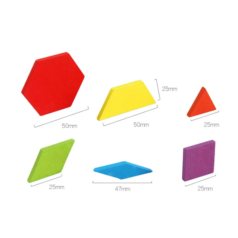 

155pcs Wooden Jigsaw Puzzle Board Set Children Early Education Geometric Tangram Colorful Montessori Learning Developing Toys