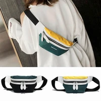 sport casual outdoor running contrast color sholder canvas waist pack chest bags