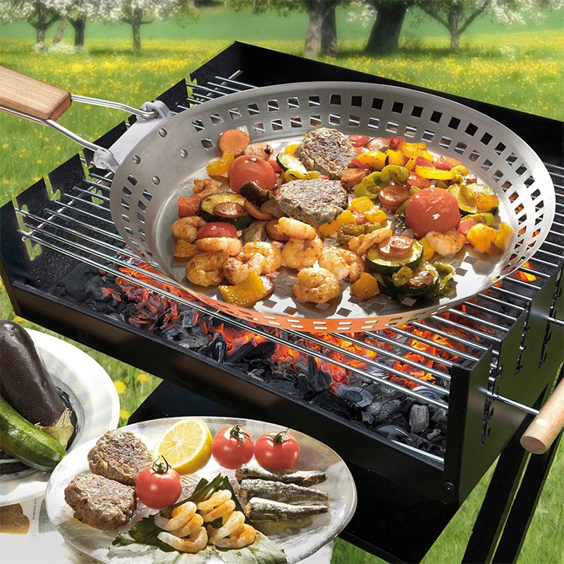 Stainless Steel Removable Charcoal Grill Plate Barbecue Tray Grills Portable Charcoal Stove for Outdoor Camping BBQ Accessories