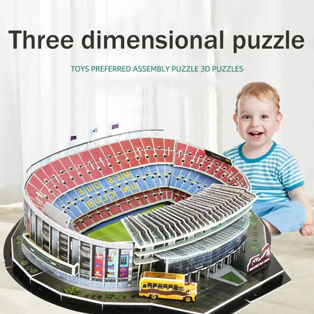 

Classic Jigsaw DIY 3D Puzzle World Football Stadium European Soccer Playground Assembled Building Model Puzzle Toys for Children