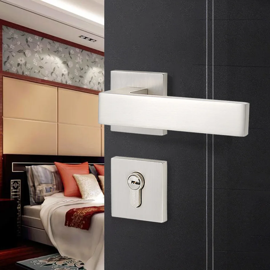 Черный замок из цинкового сплава домашняя Бесшумная дверная ручка в