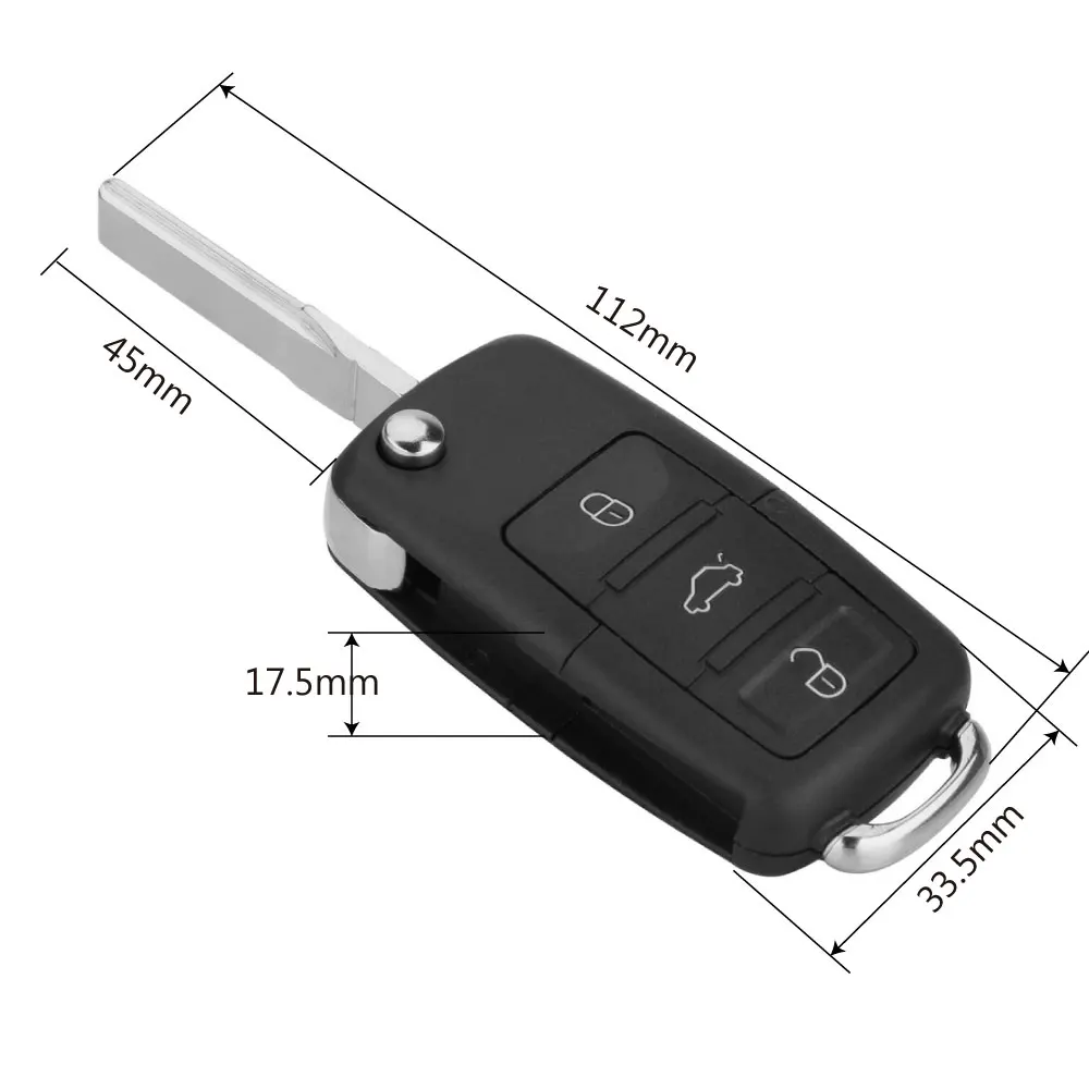 Чехол для ключей чехол сменный Автомобильный ключ 2 кнопки VW Golf Jetta Touran Tiguan B5