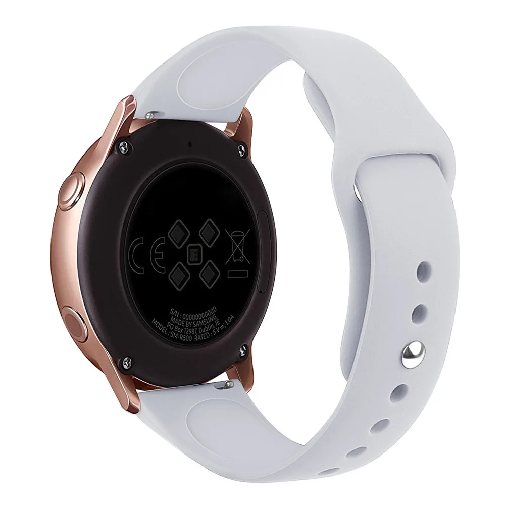 Gray 20 мм 22 мм мягкий силиконовый ремешок для часов для samsung Galaxy Watch 42 мм 46 мм спортивный ремешок Active2 браслет для gear S2 S3 Active 2 - Цвет ремешка: Gray