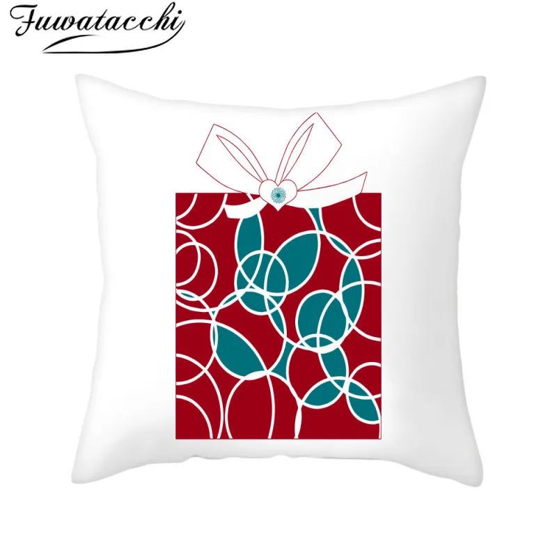 

Fuwatacchi Christmas Gifts Pillow Case Cushion Cover Elk Printed Throw Pillow Cover for Home Sofa Decor Pillowcases Funda Cojin