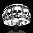 Нержавеющая сталь в стиле панк байкерские кастетное кольцо со скелетом для мужчин, женщин, влюбленных пар Праздничная бижутерия с кольцами персонализированные подарки Размеры 7-12