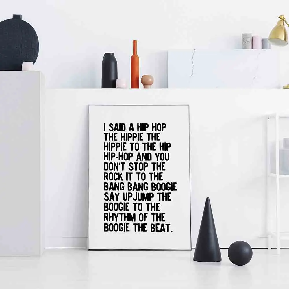 Холст Простой хип-хоп Музыка вдохновляющая типография мотивирующая Цитата