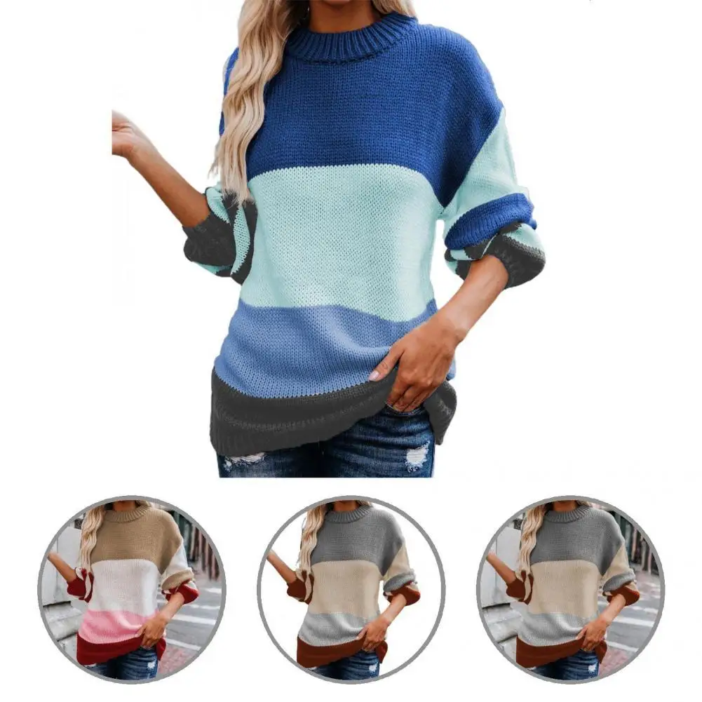 

Пуловер свитер очаровательный 5 размеров мягкий Свободный Полосатый вязаный пуловер