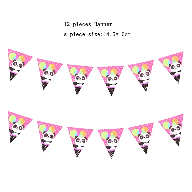 Новый стиль милая панда одноразовые тарелки попкорн коробка чашка флаг для детей