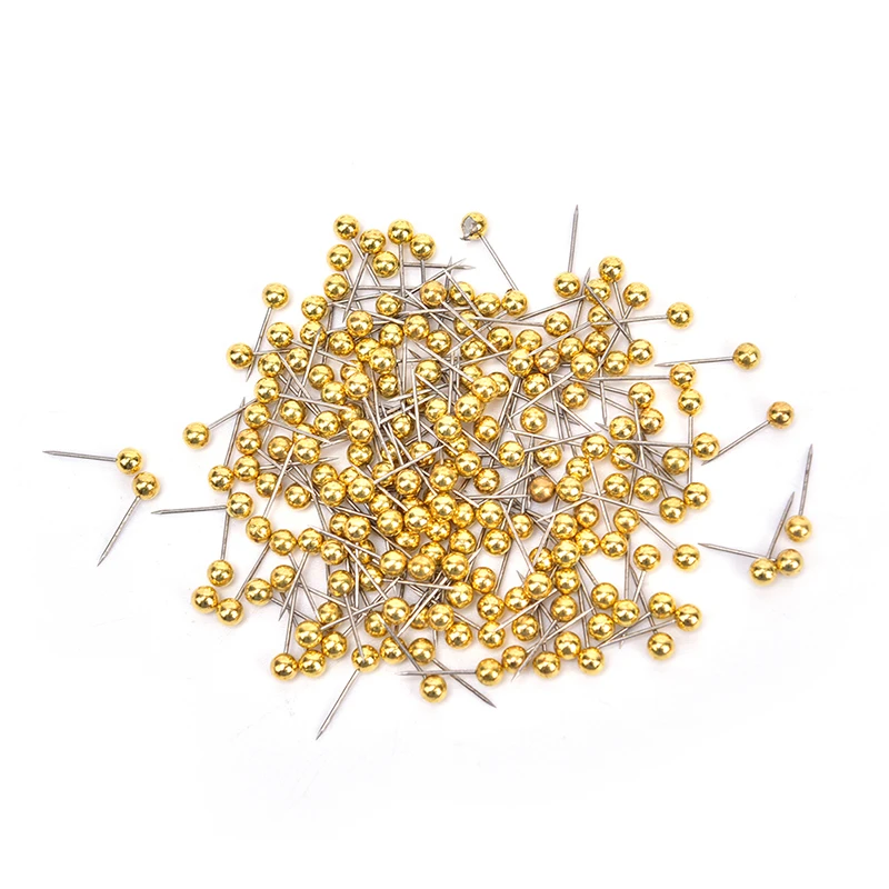 

200 шт./лот 16 мм золотые металлические шариковые головки булавки для самостоятельного изготовления ювелирных изделий шпильки диаметр 0,4 мм п...