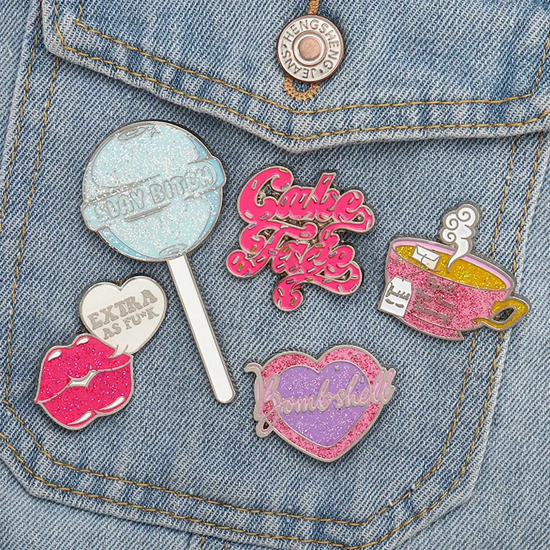 Эмалированная брошь в форме сердца значок бомбы мультяшная Подарочная