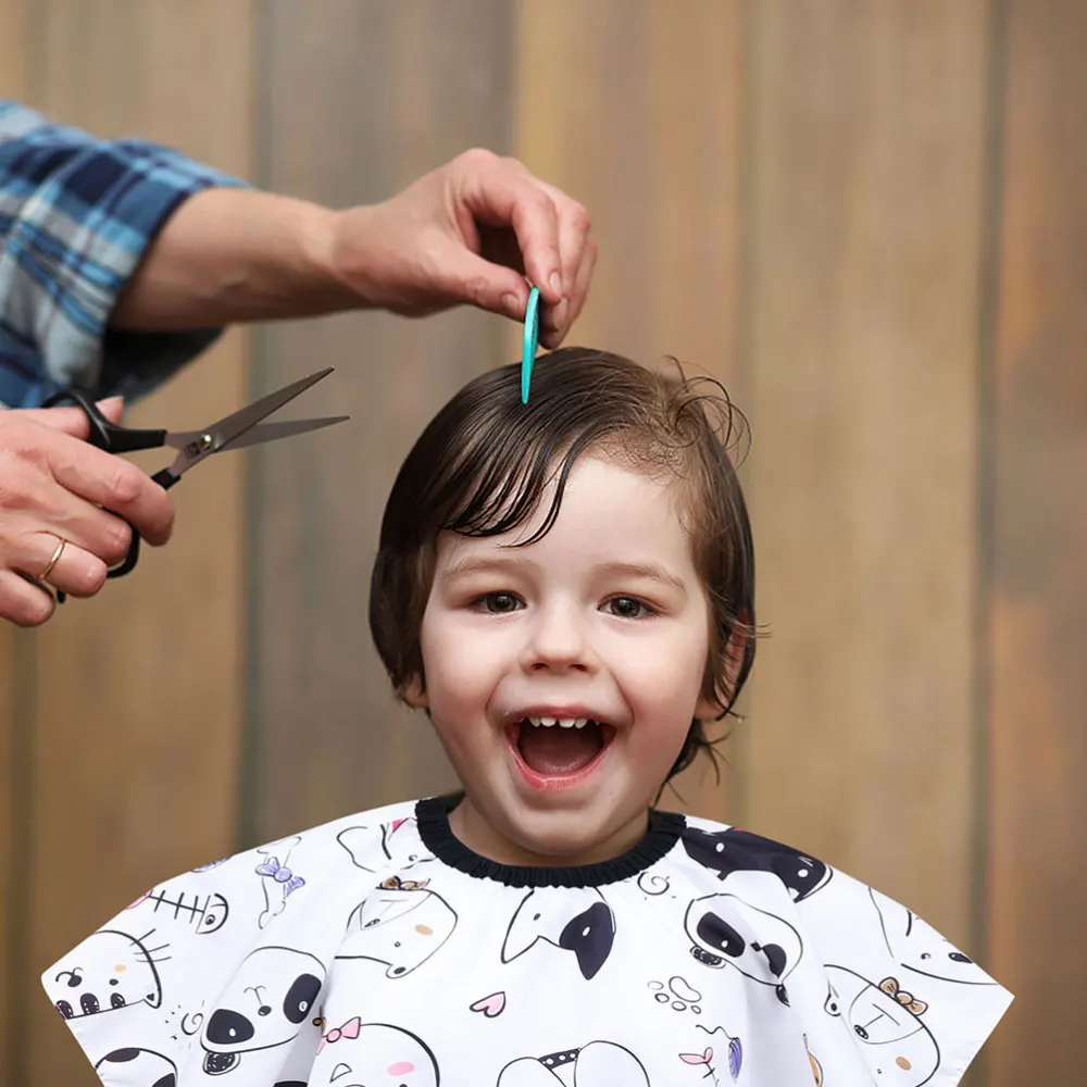 

2Pcs Hair Cutting Cape Hairdressing Apron with Neck Duster for Kids Boys Girls