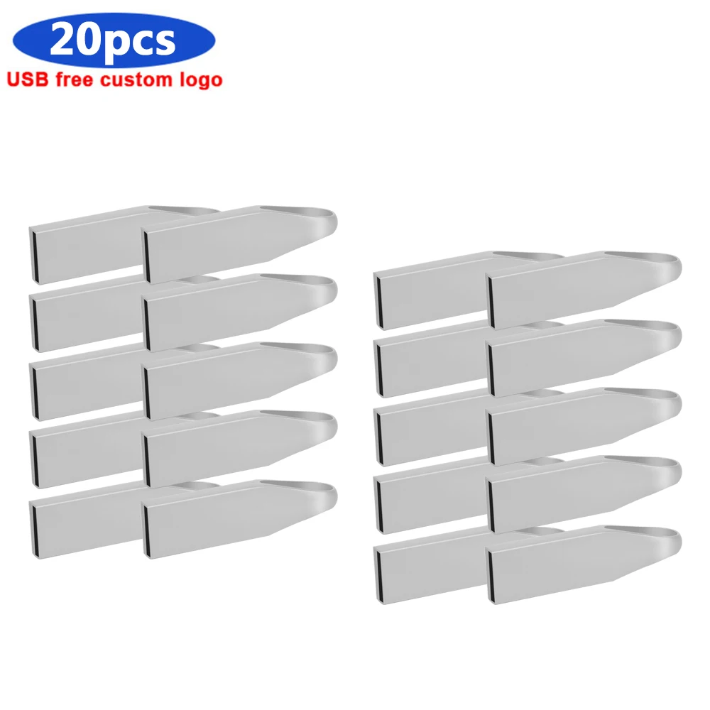 

20pcs/lot real capacity usb2.0 flash drive pendrive in bulk simple design 64gb 128gb 32gb 16gb pen drive gift (free custom logo)