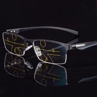 newest multifocal reading glasses half frame men metal women progressive bifocal anti blue ray presbyopic eyewears 1 5 2 5
