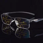 Мультифокальные очки для чтения, мужские, женские, мужские, в металлической полуоправе, прогрессивные бифокальные, с защитой от синего спектра, пресбиопические очки, 1,5, 2,5