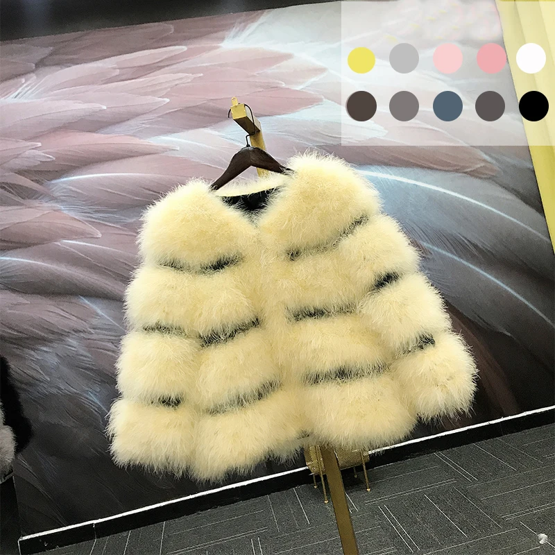 Turkey fur women's fur coat short leather design with cotton lining for warmth, hand sewing can be customized