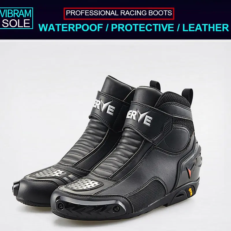 Нервы все сезоны мотоциклетные Полусапоги из натуральной кожи Motociclista Bota Moto