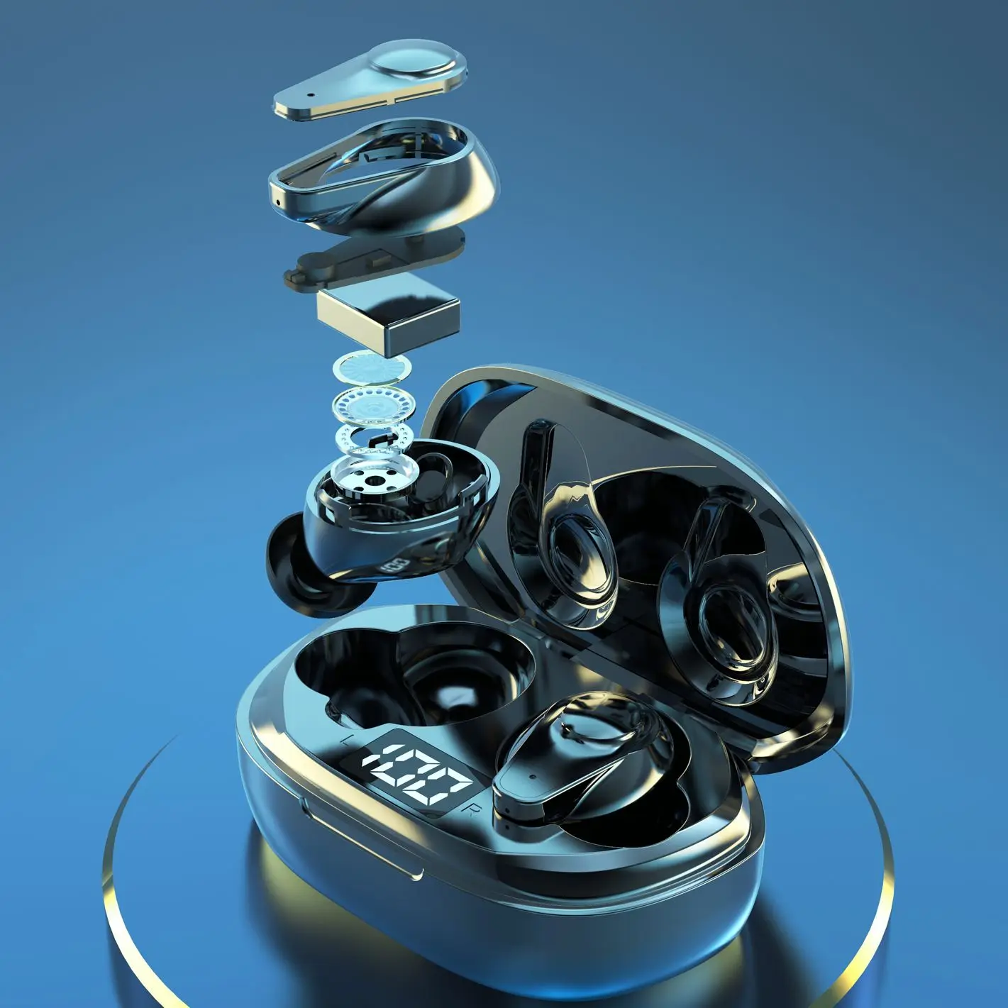 

TWS Bluetooth Earphones In Ear HIFI Stereo Wireless Gaming Headphones LED Display Sports Waterproof Earbuds Gamer With Mic