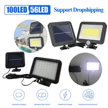COB 100LED солнечная лампа датчик движения Водонепроницаемый Открытый Путь ночного освещения поддержка дропшиппинг