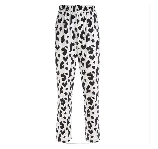 

1pcs/lot Women summer spring Loose Fashion Trousers Ladies Casual Elastic High Waist Cow Print Pants