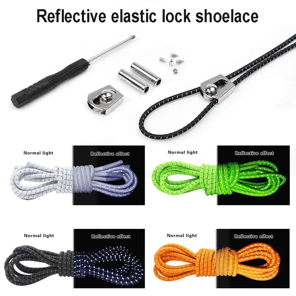 1 пара 4 цвета шнурки для кроссовок светоотражающий эластичный замок не