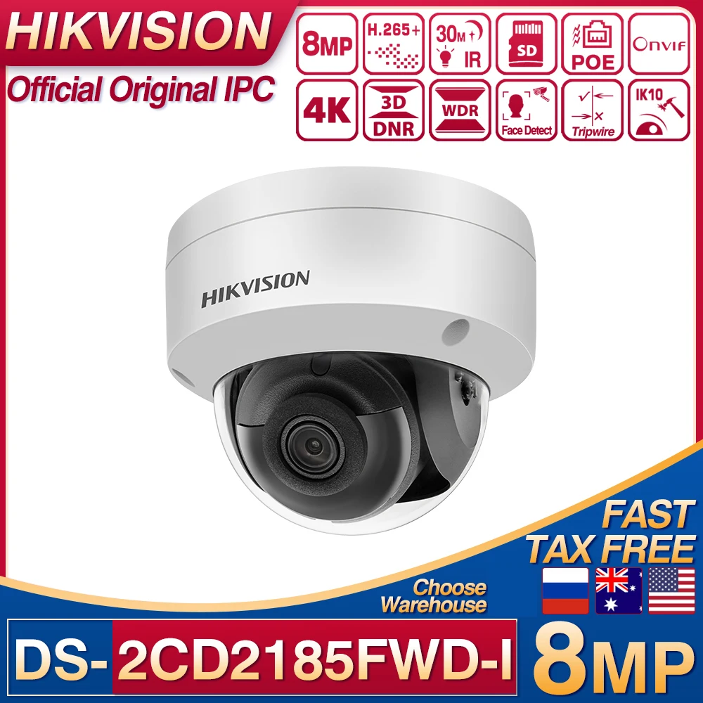 Купольная IP камера Hikvision DS 2CD2185FWD I 8 Мп со слотом для SD карты|Камеры