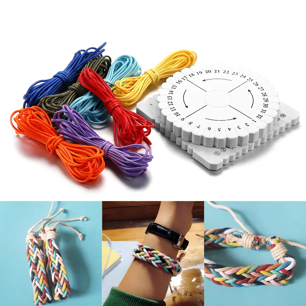 

9PCS/Set Waxed Cord Cotton Thread String Strap Cord Disc Disk Necklace Rope for DIY Bracelet Jewelry Making Kits Supplies Sets